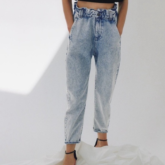 Zara Denim - Zara Paper Bag high waist baggy jeans size: 2